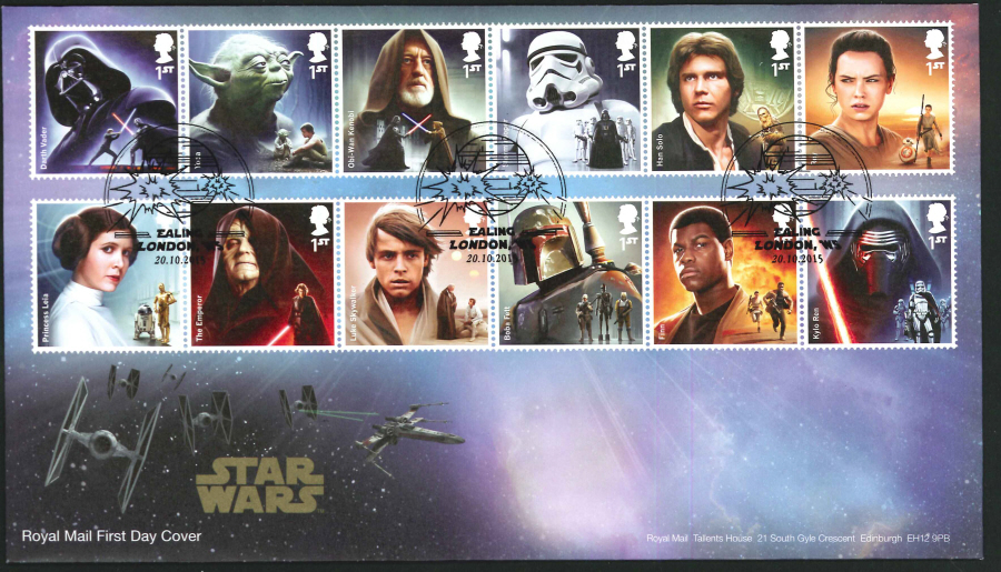 2015 - Star Wars Set First Day Cover, Ealing, London W5 Postmark